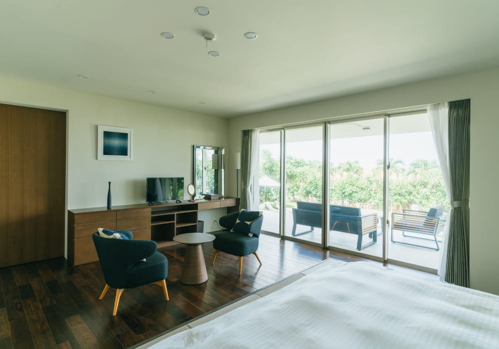 테라스와 조화를 이루는 개방적인 공간, 극해정저의 침실②