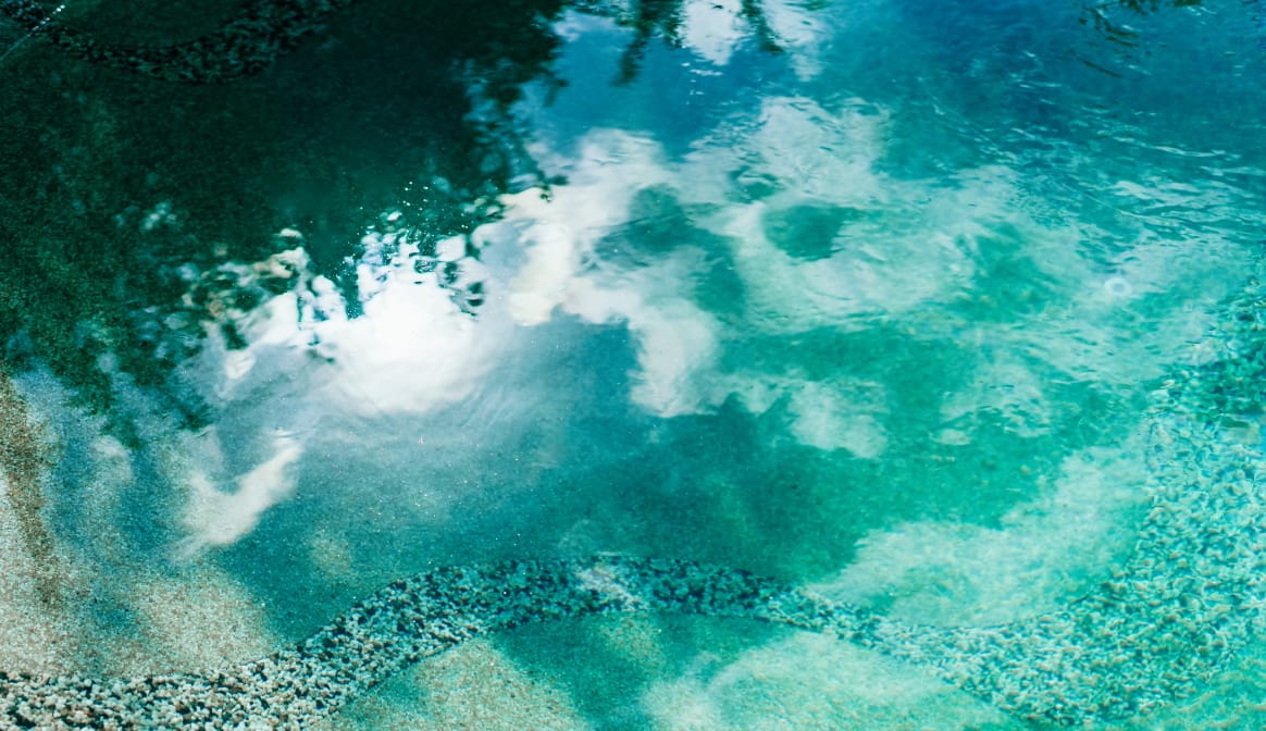 GOKKAI SEITEI bio-design pool water surface with swaying sunlight