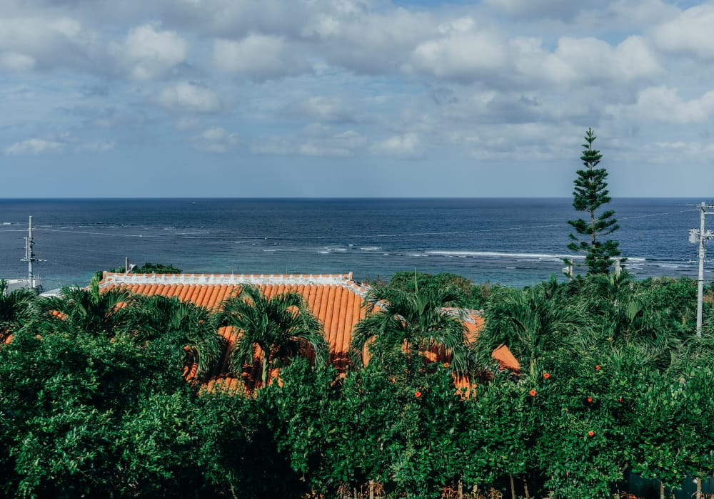 극해정 저택에서 바라본 가와히라 야마하라의 자연과 바다 경치